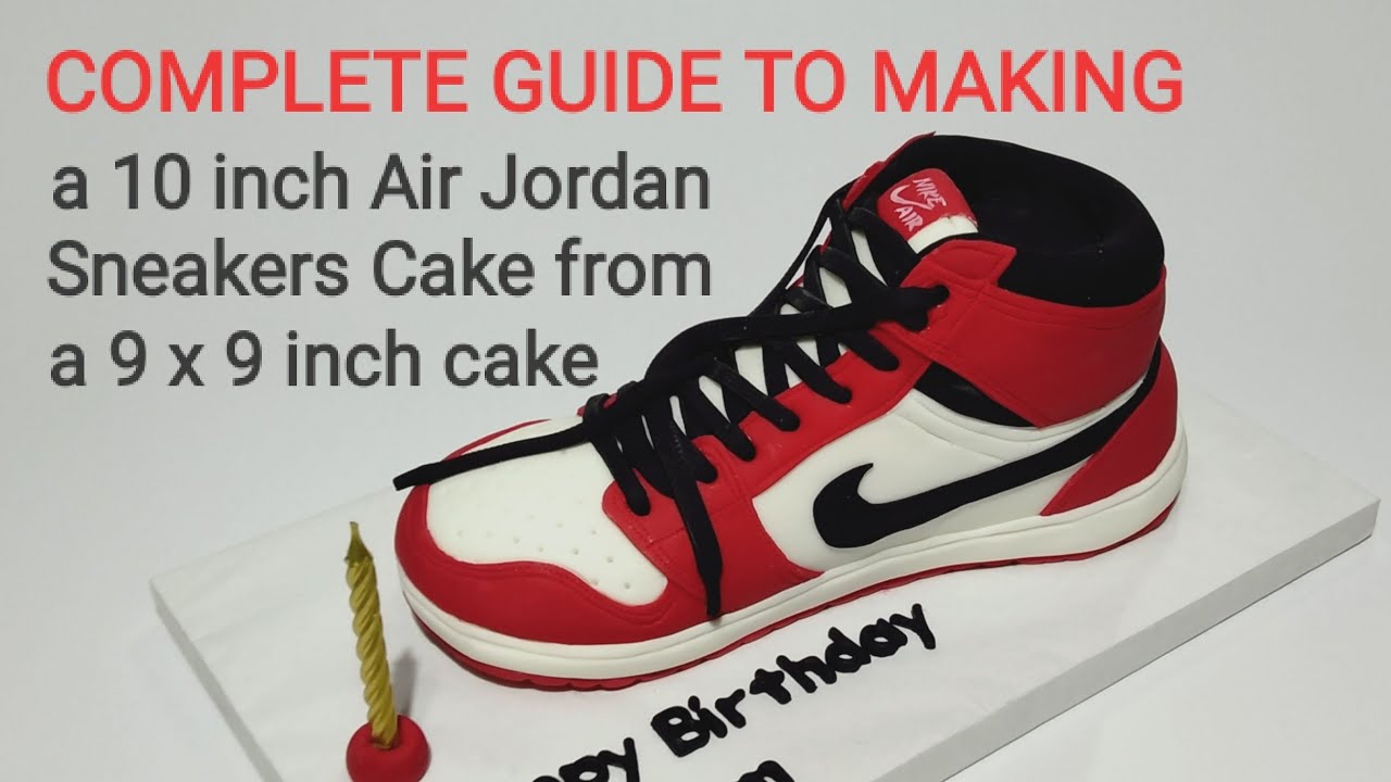 How to ake a inch air jordan sneaker cake fro a x inch cake