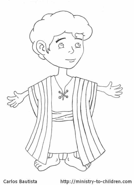 Joseph and the beautiful coat coloring page