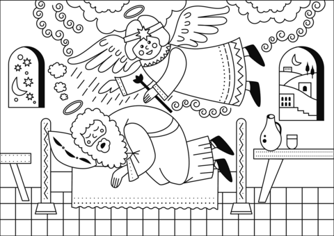 Dream of saint joseph coloring page free printable coloring pages