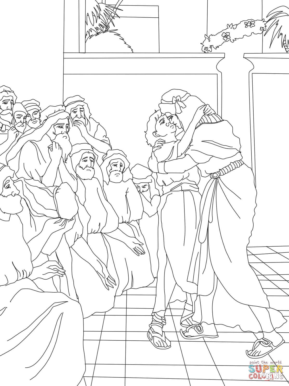 Joseph forgives his brothers coloring page sunday school coloring pages bible coloring pages coloring pages