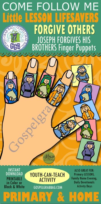 Forgiveness activity joseph forgives his brothers finger puppets primary
