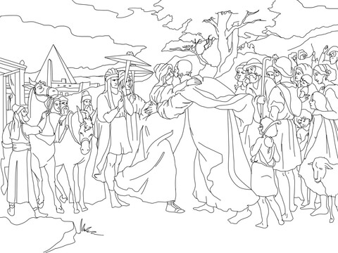 Joseph meet jacob coloring page free printable coloring pages