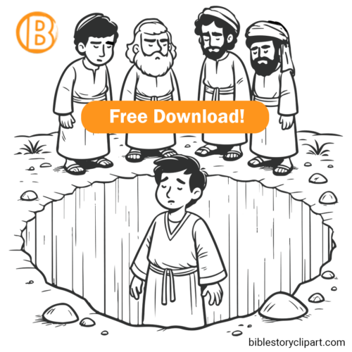 Joseph thrown in the pit coloring page