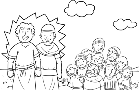 Joshua and caleb brought back a good report coloring page free printable coloring pages