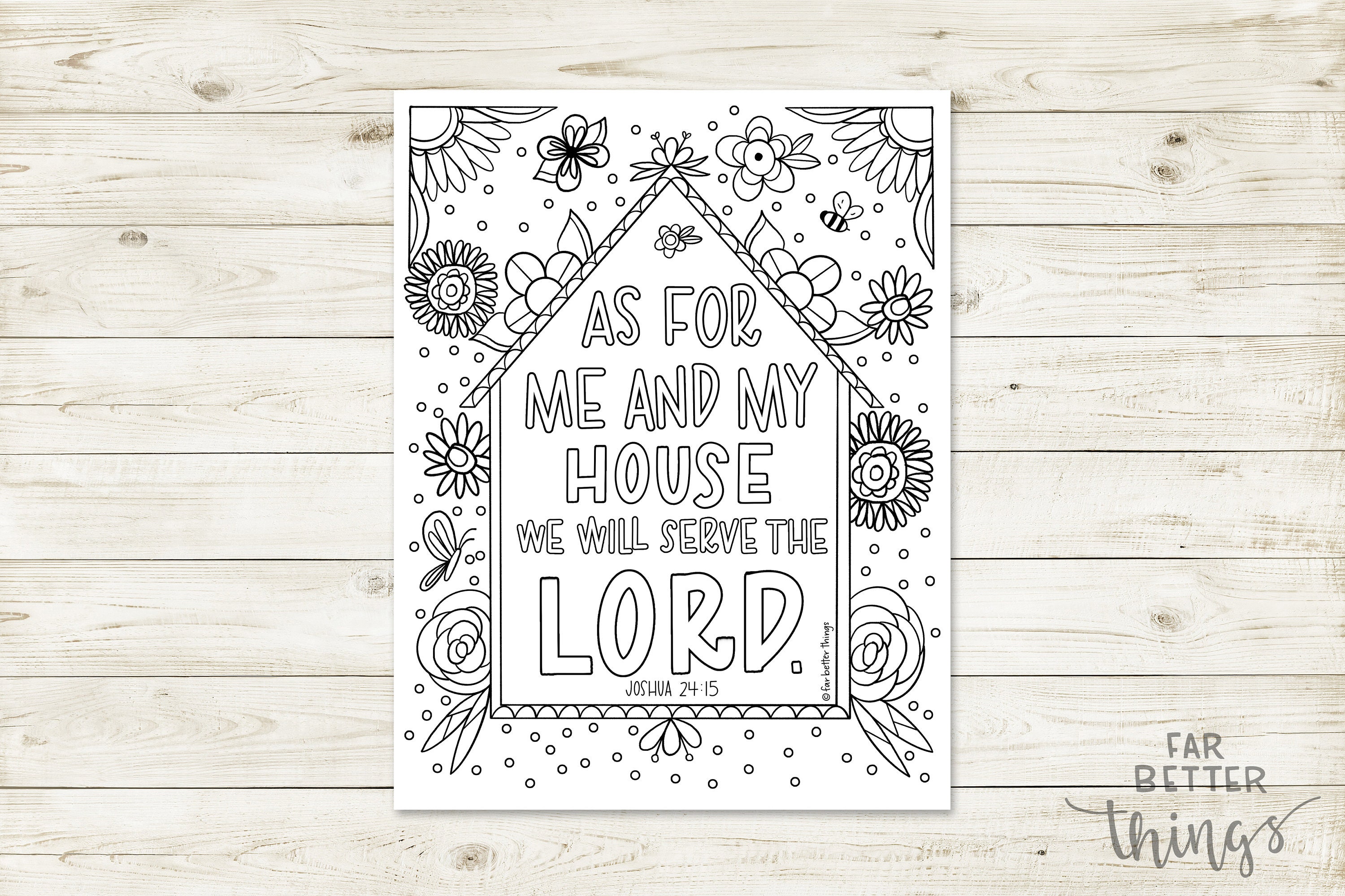 Bible verse coloring page joshua printable digital download bible coloring page christian kids activity sunday school craft