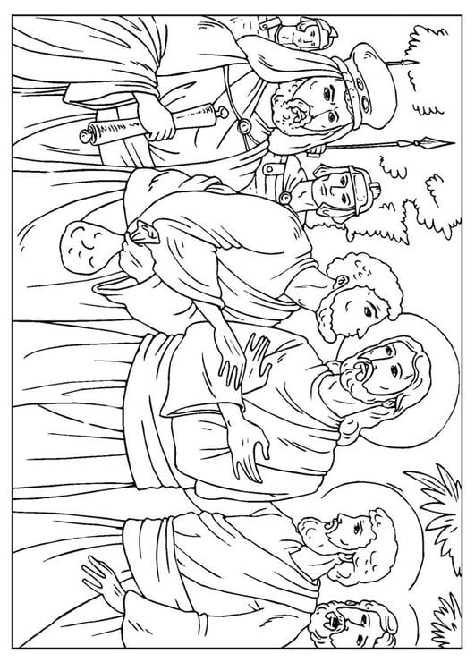 Coloring page judas betrayal
