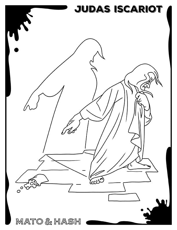 Free bible character coloring page printouts