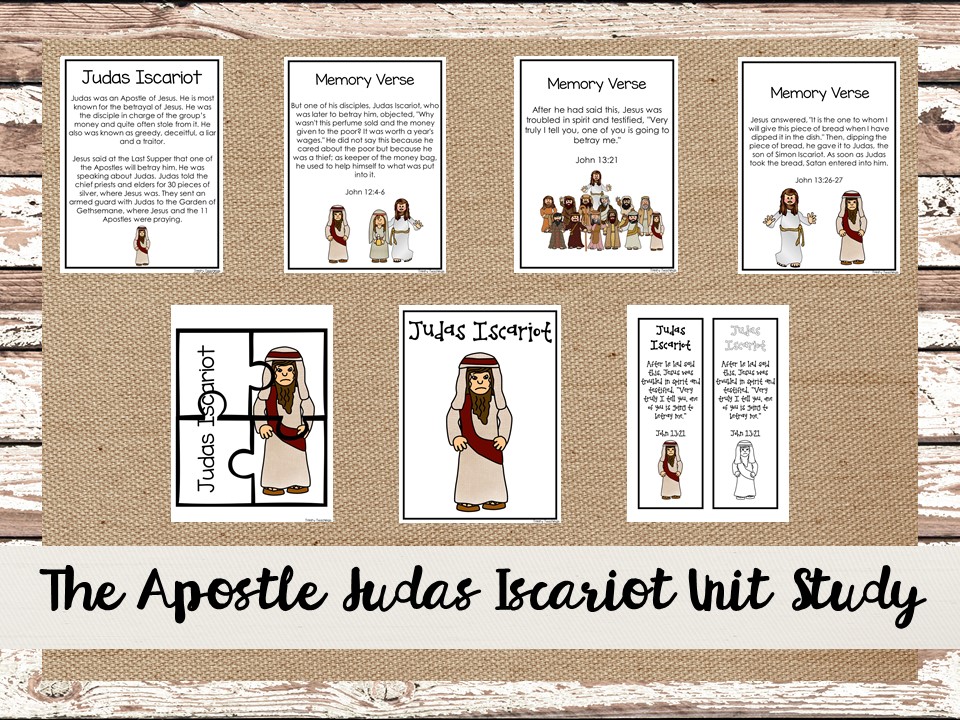 The discipleapostle judas iscariot weekly bible study unit made by teachers