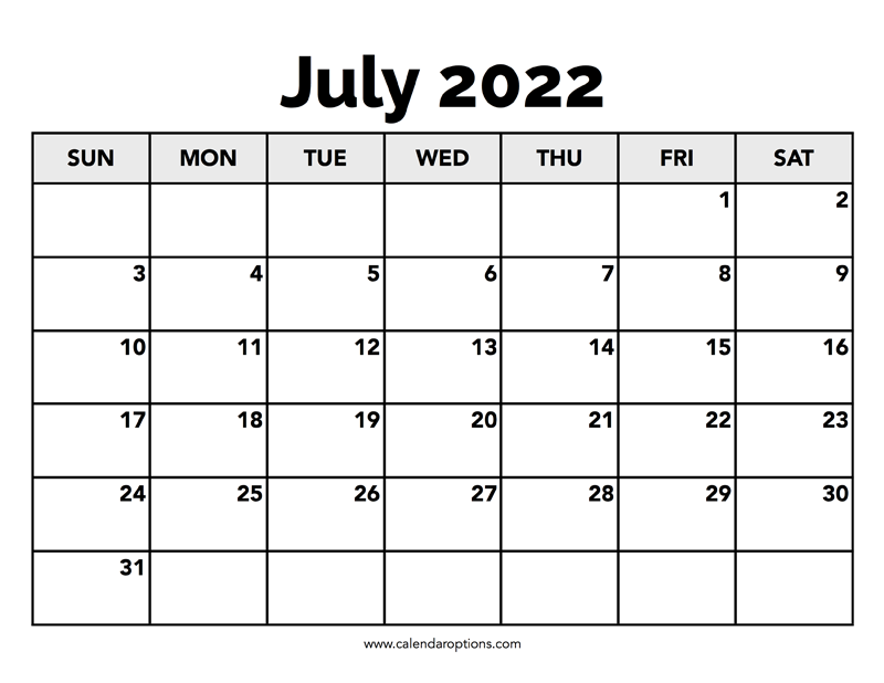 Calendar july â calendar options