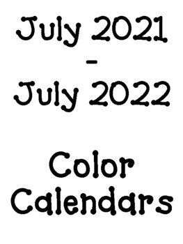 Day week day calendars july