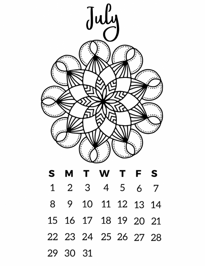 Free printable calendar