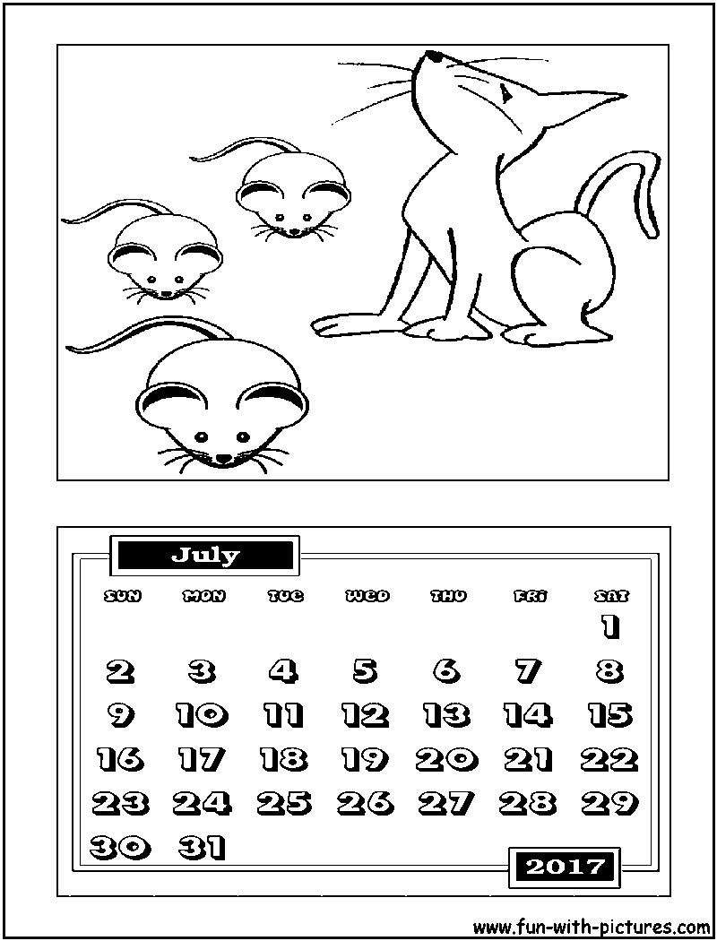 Calendars coloring pages