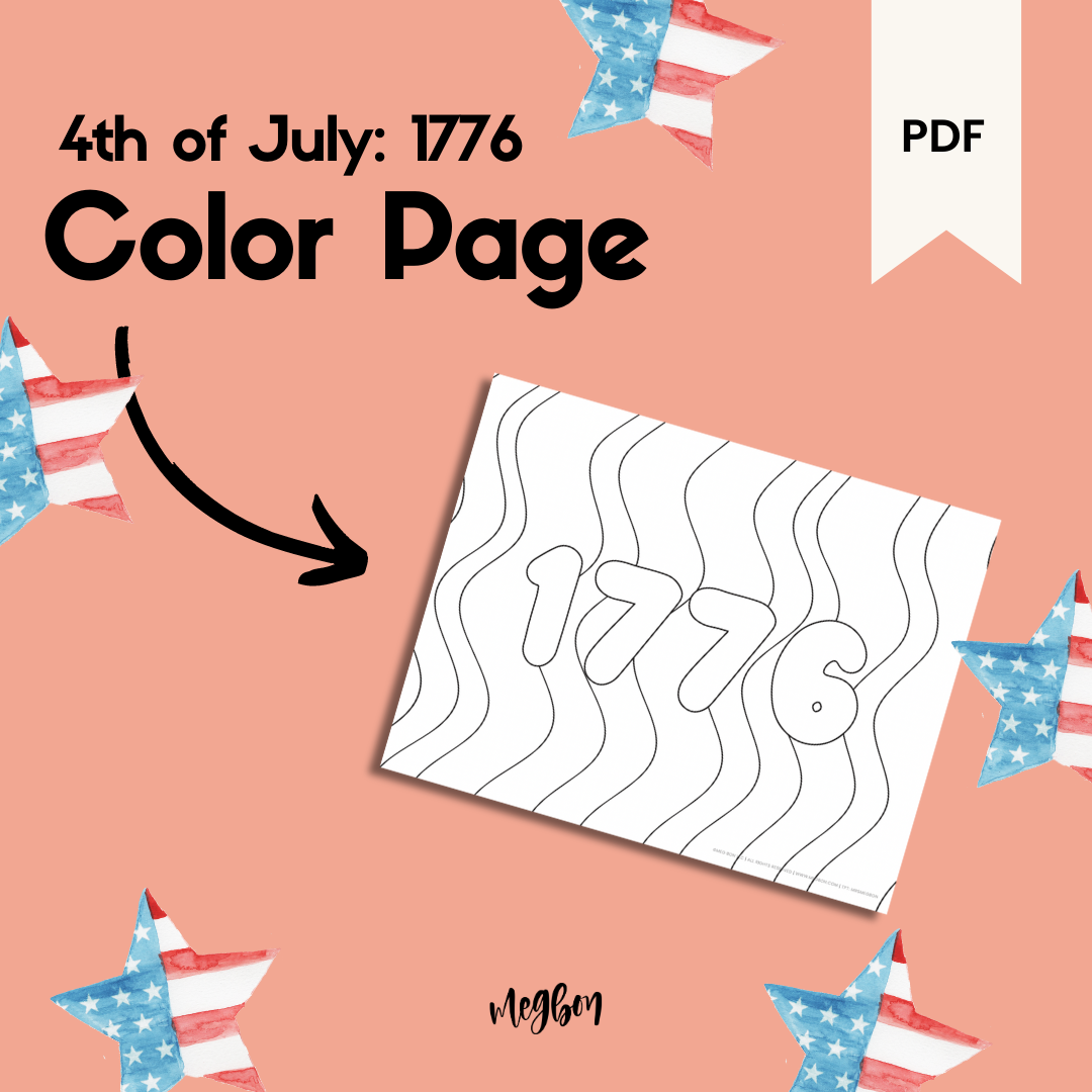 Fourth of july coloring page printable â meg bon llc