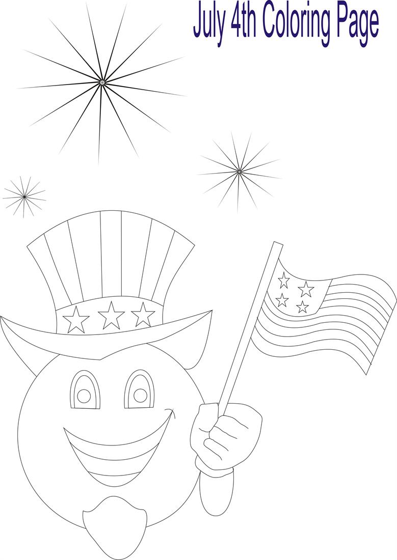 July th printable coloring page for kids