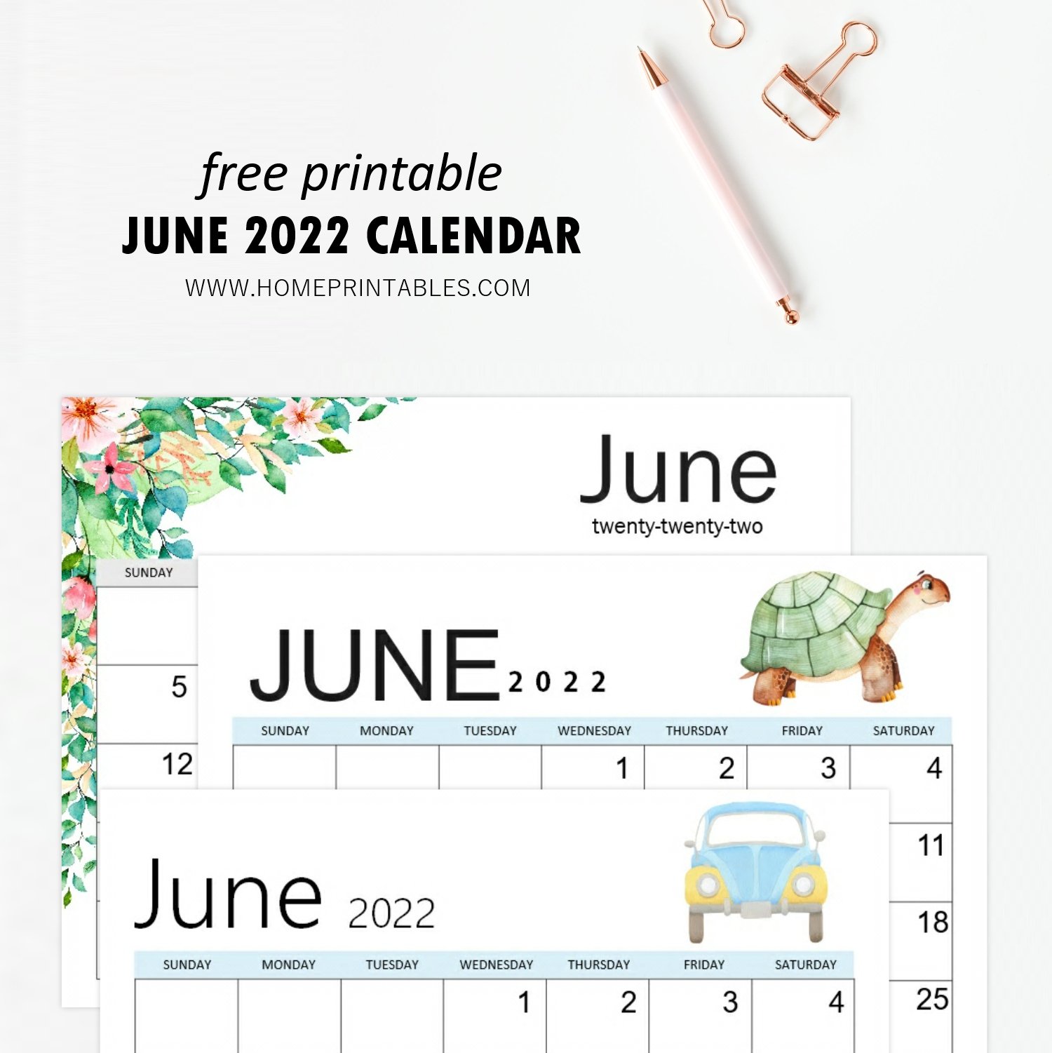 Printable june calendar for free download