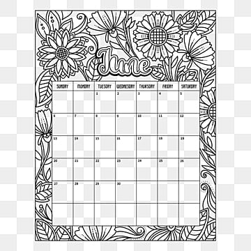 June calendar png transparent images free download vector files