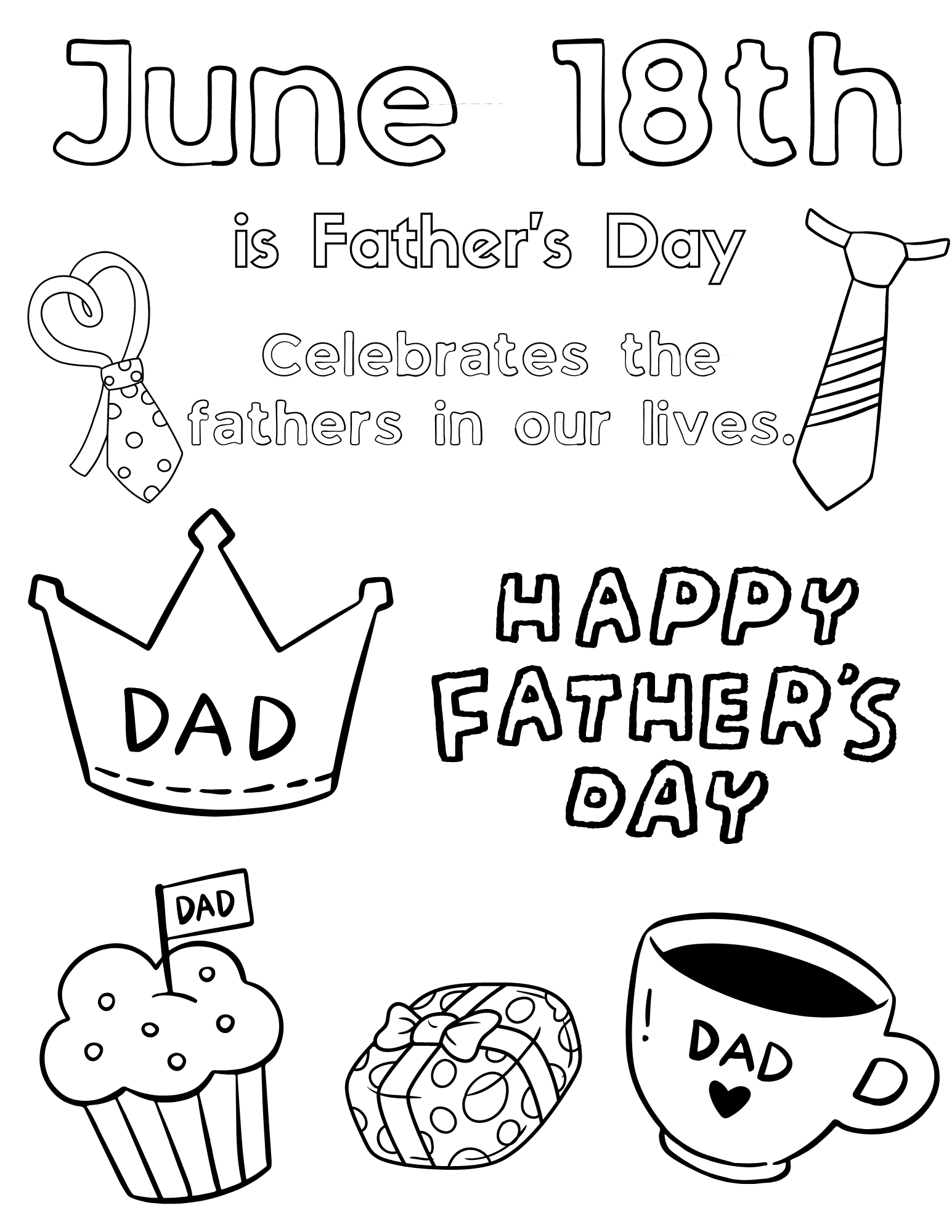 June coloring pages for kids and adults