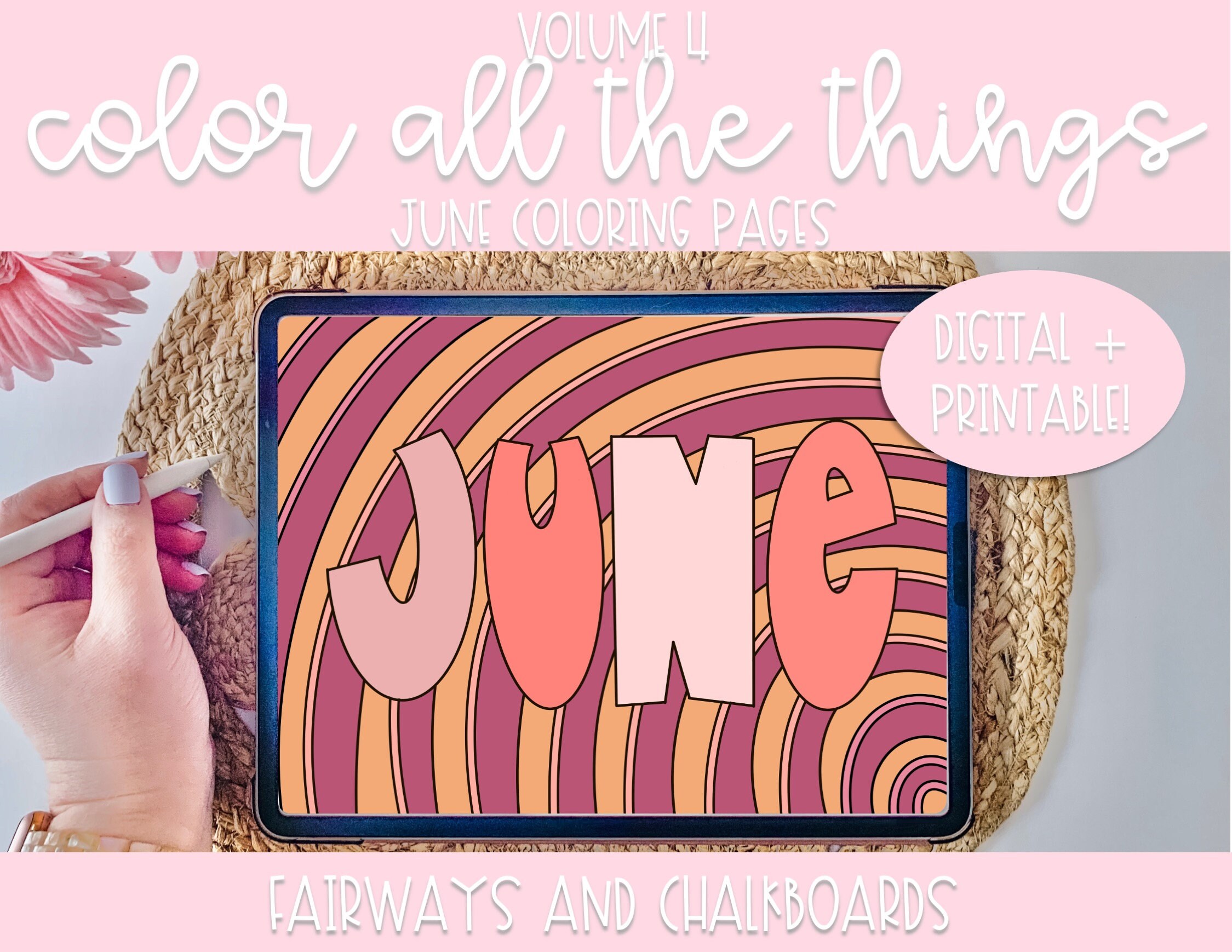 Color all the things volume june hand drawn coloring pages coloring activity procreate coloring