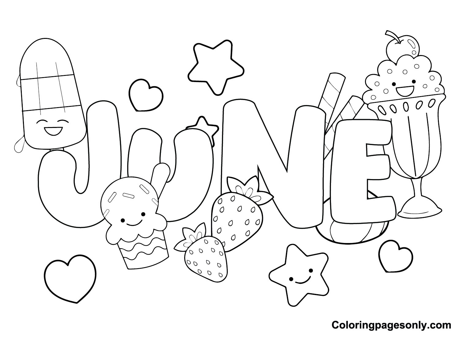 June month coloring page