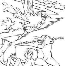 Bagheera and mowgli coloring pages