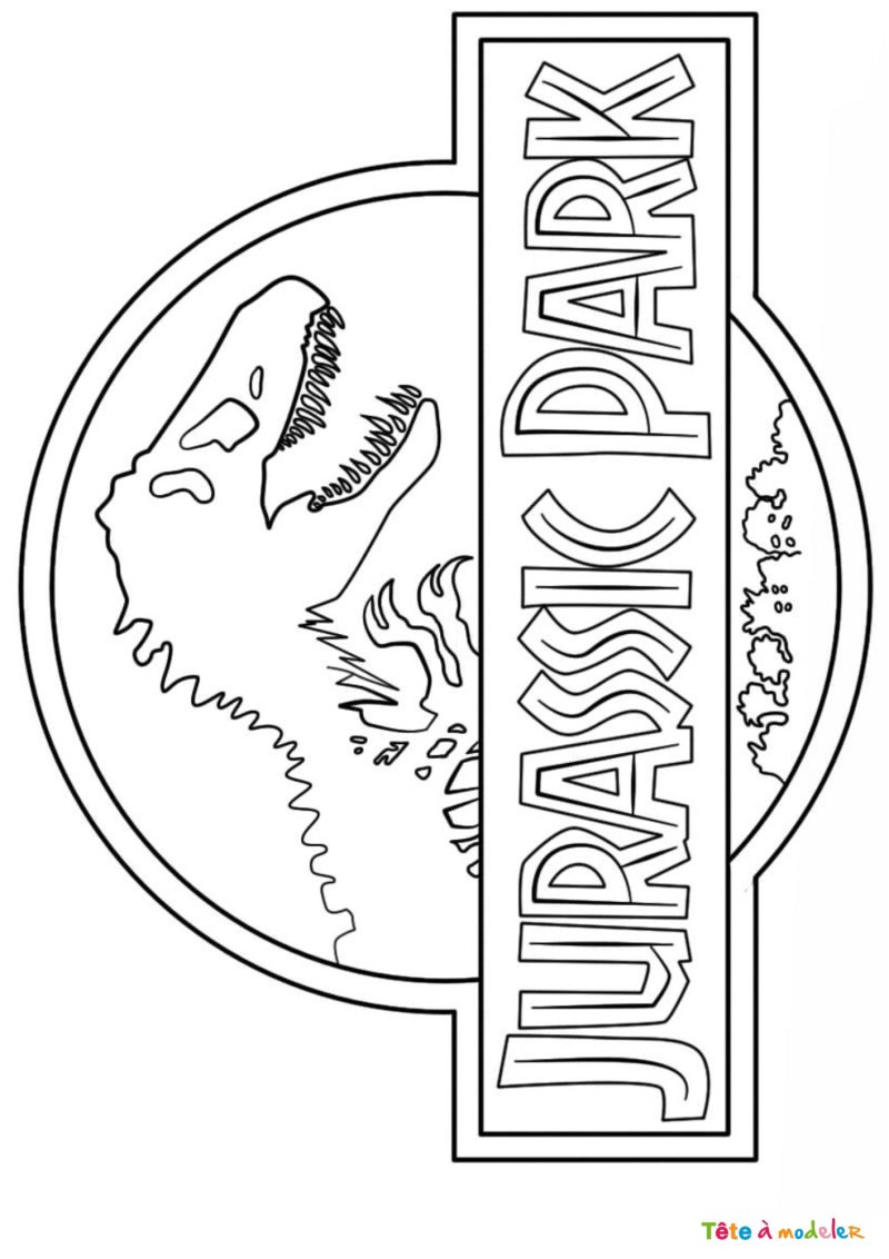 Coloriage du logo jurassic park avec tãªte ã modeler