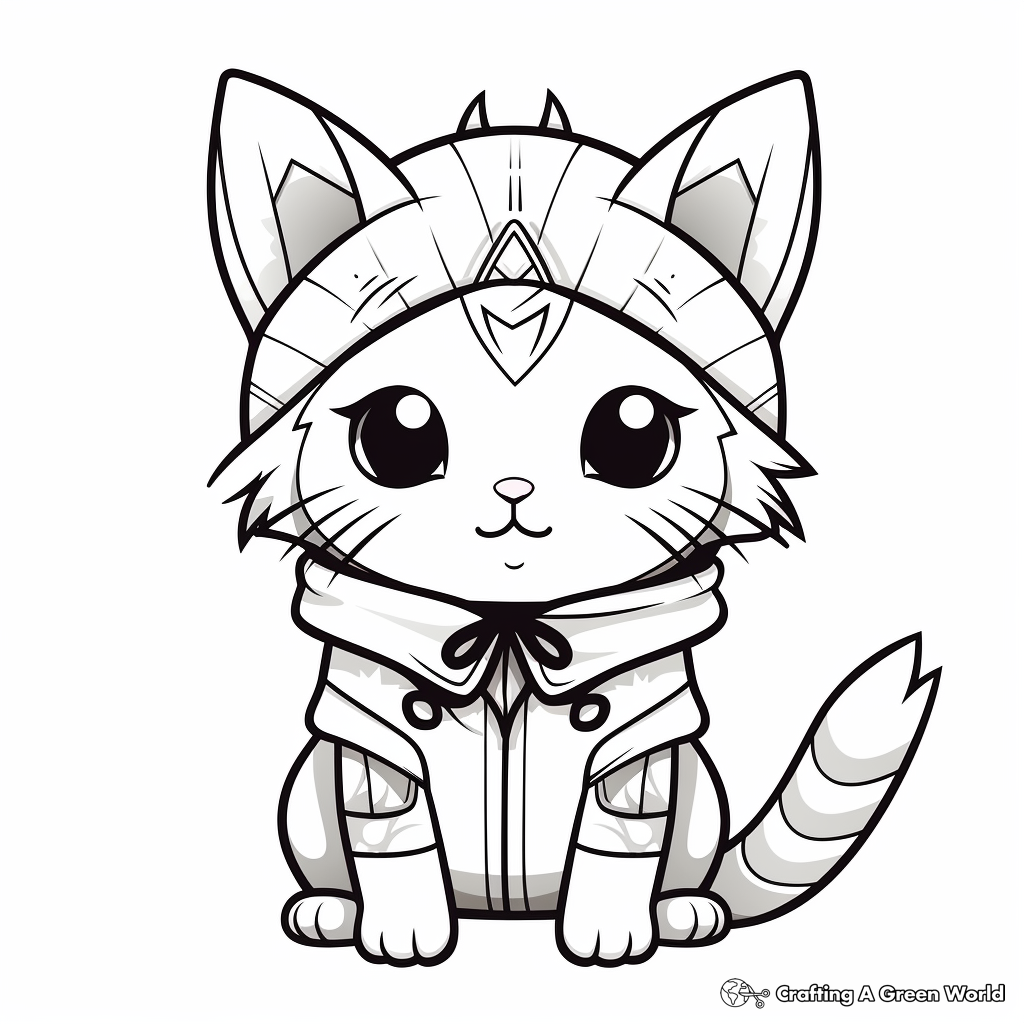 Kawaii cat coloring pages