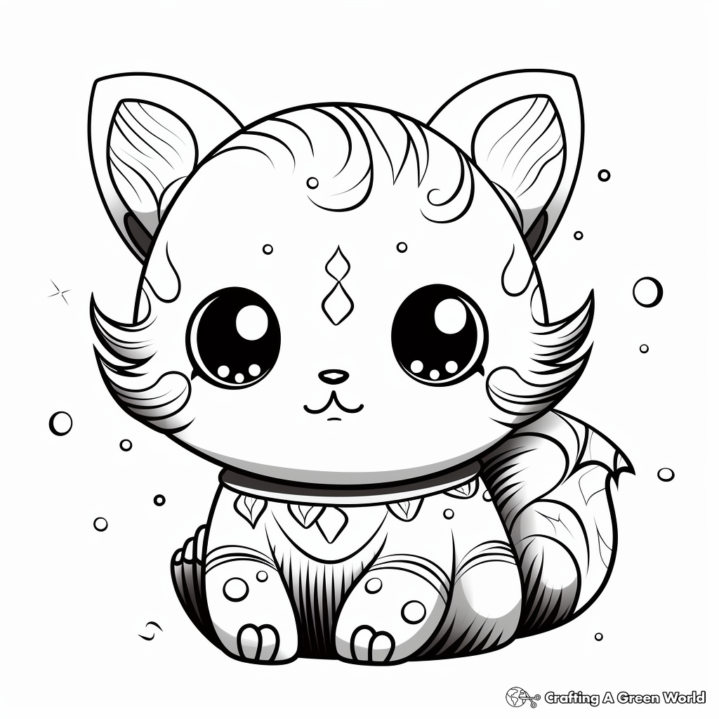 Kawaii cat coloring pages