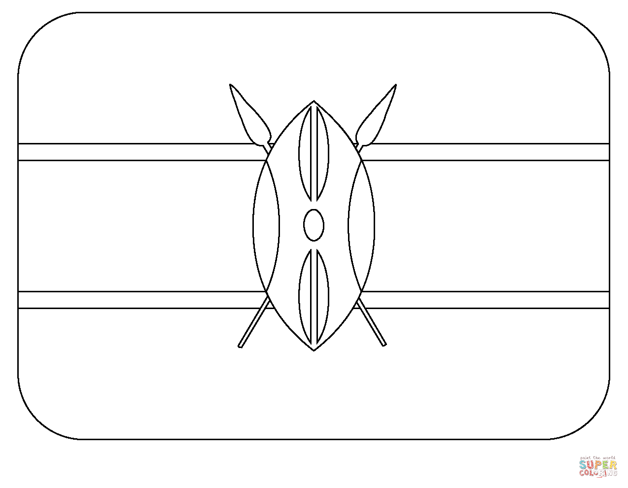 Flag of kenya emoji coloring page free printable coloring pages