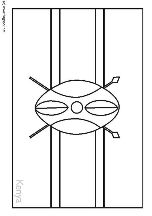Coloring page flag kenya