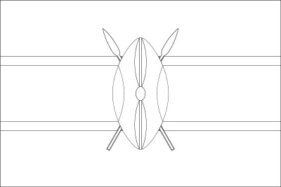 Coloring page for the flag of kenya