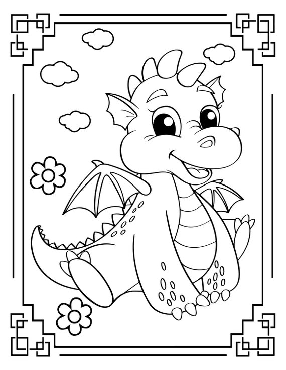 Dragon coloring pages kids coloring book printable pages dragon coloring activity kids animal coloring sheet pdf download