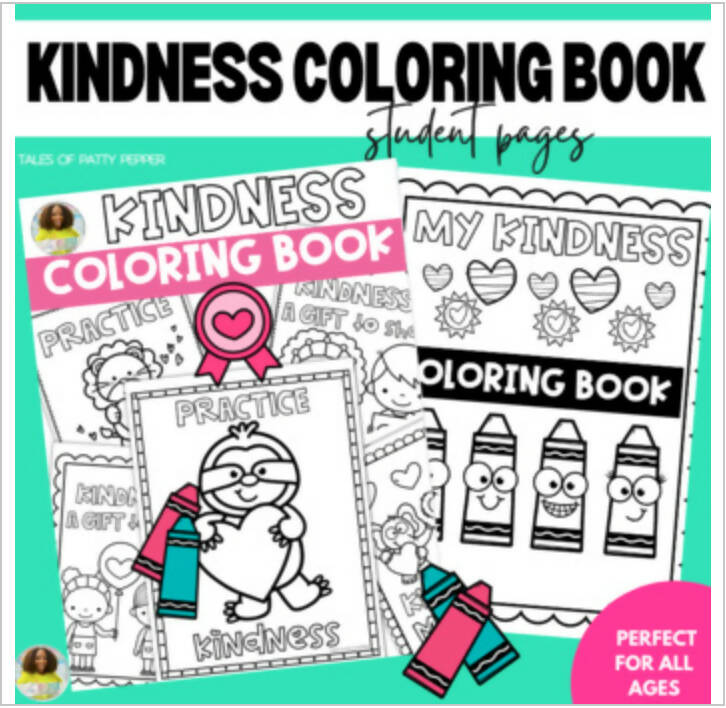 Kindness coloring book printable classroom resource tales of patty â schoolgirl style