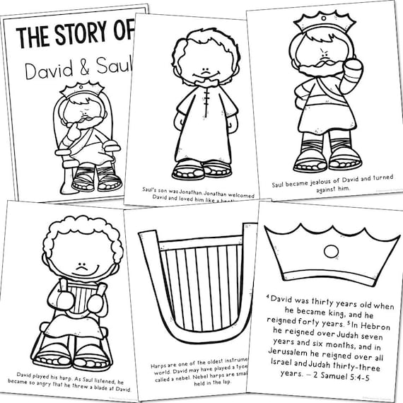 David and king saul bible story posters activity christian homeschool printable bible study for kids sunday school bulletin board download now