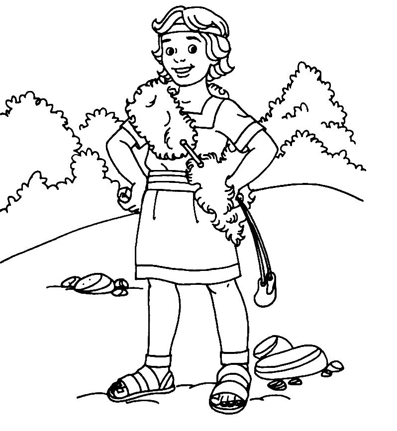 Happy king david bible coloring page
