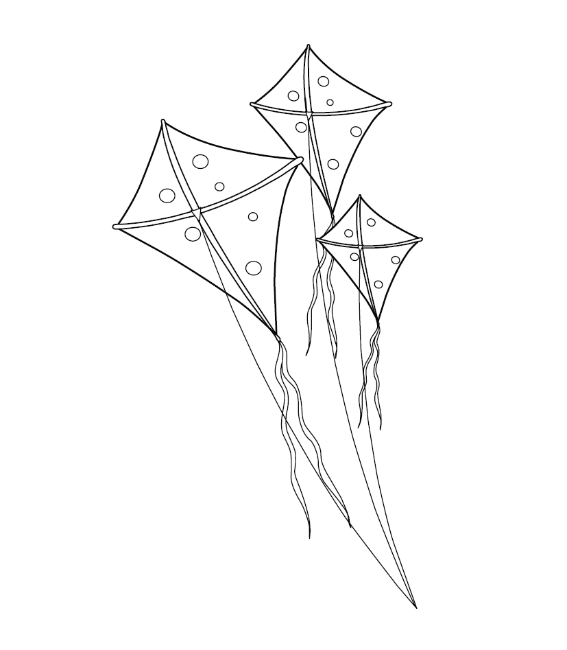Kite colouring page free colouring book for children â monkey pen store
