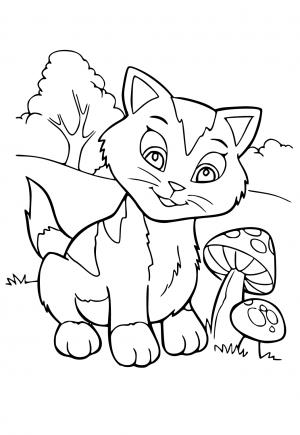 Free printable kitten coloring pages for adults and kids