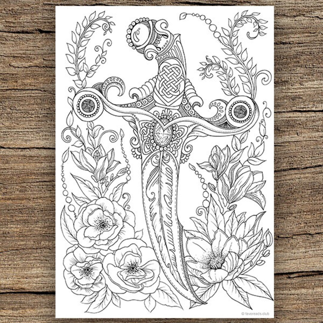 Knife printable adult coloring page from favoreads coloring book pages for adults and kids coloring sheets coloring designs