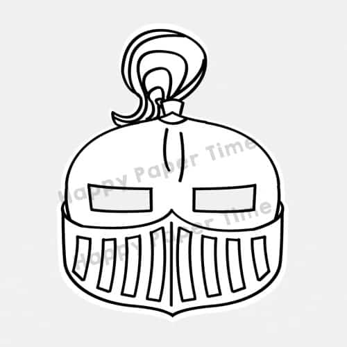 Knight helmet printable coloring craft