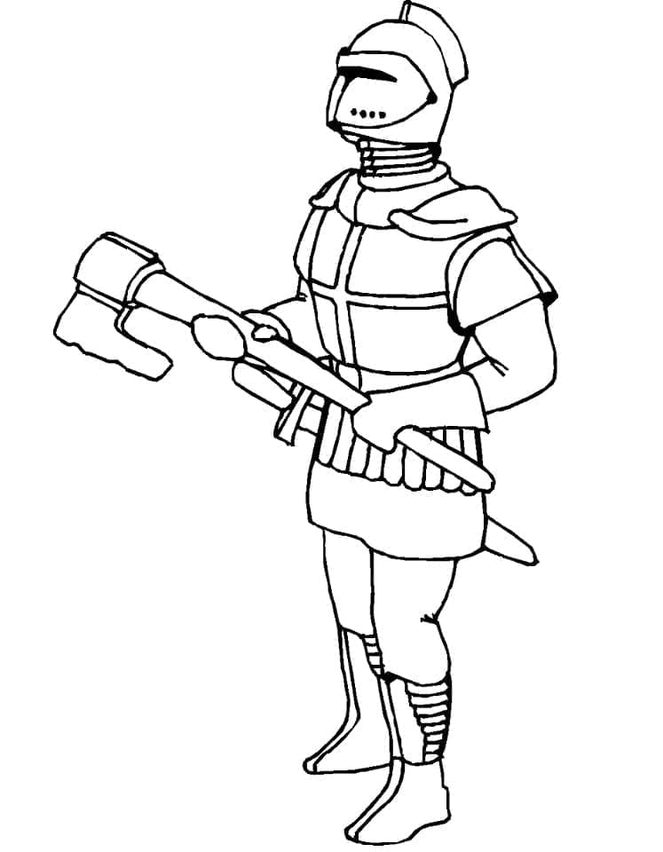 A knight coloring page