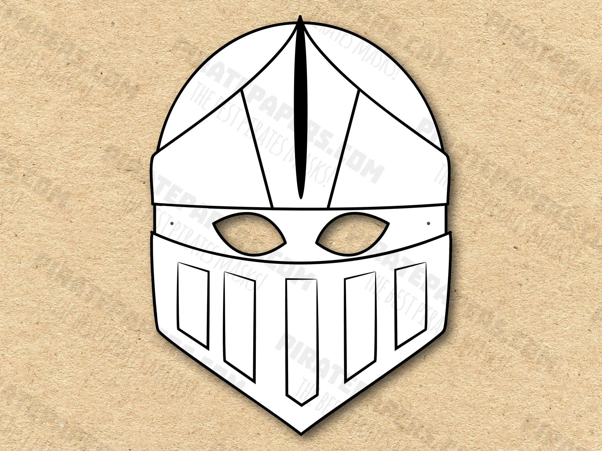 Knight mask printable coloring paper diy for kids and adults pdf template instant download for birthdays halloween party costumes instant download