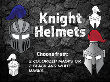 Knight paper masks medieval knight helmet craft tpt