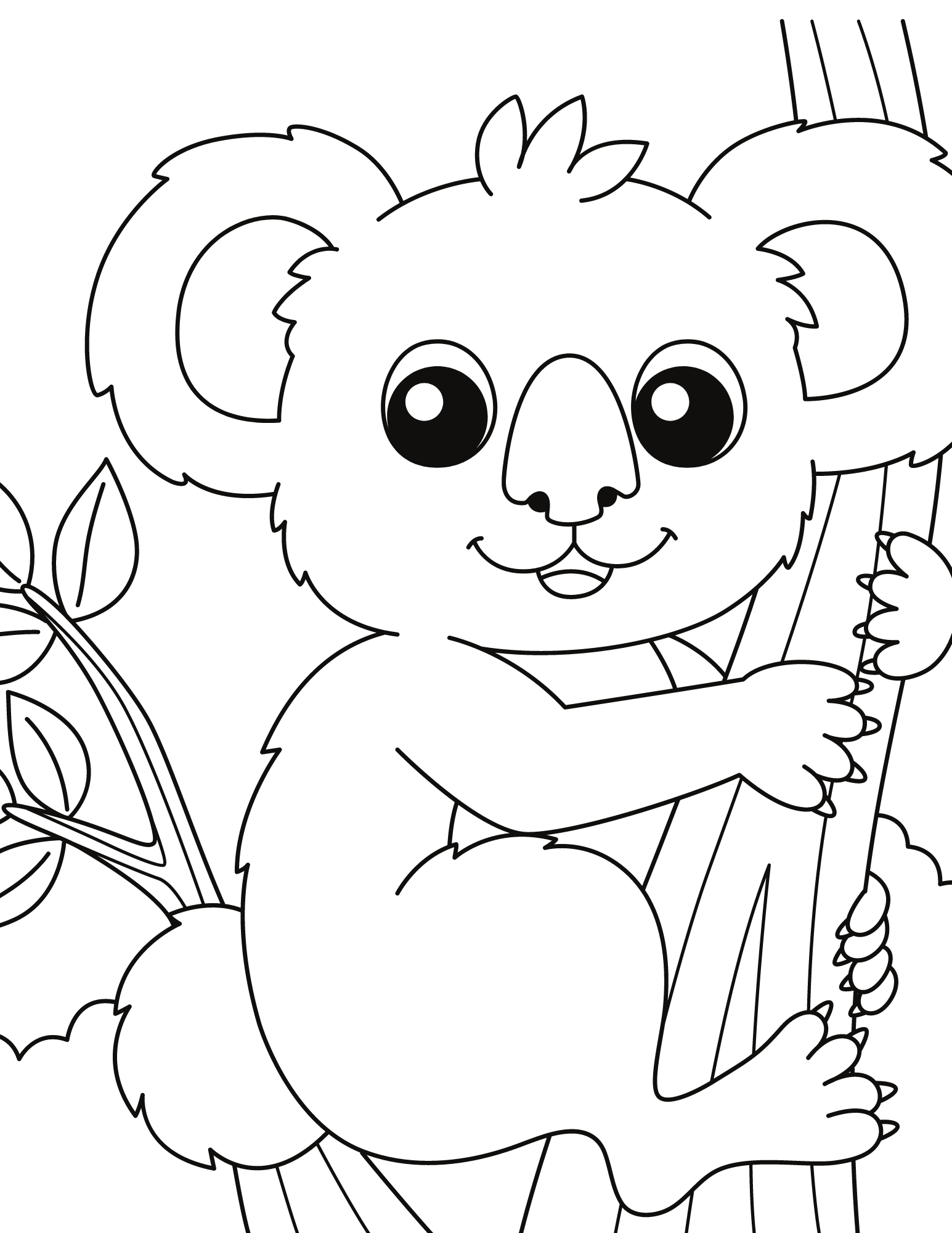 Cute koala coloring pages