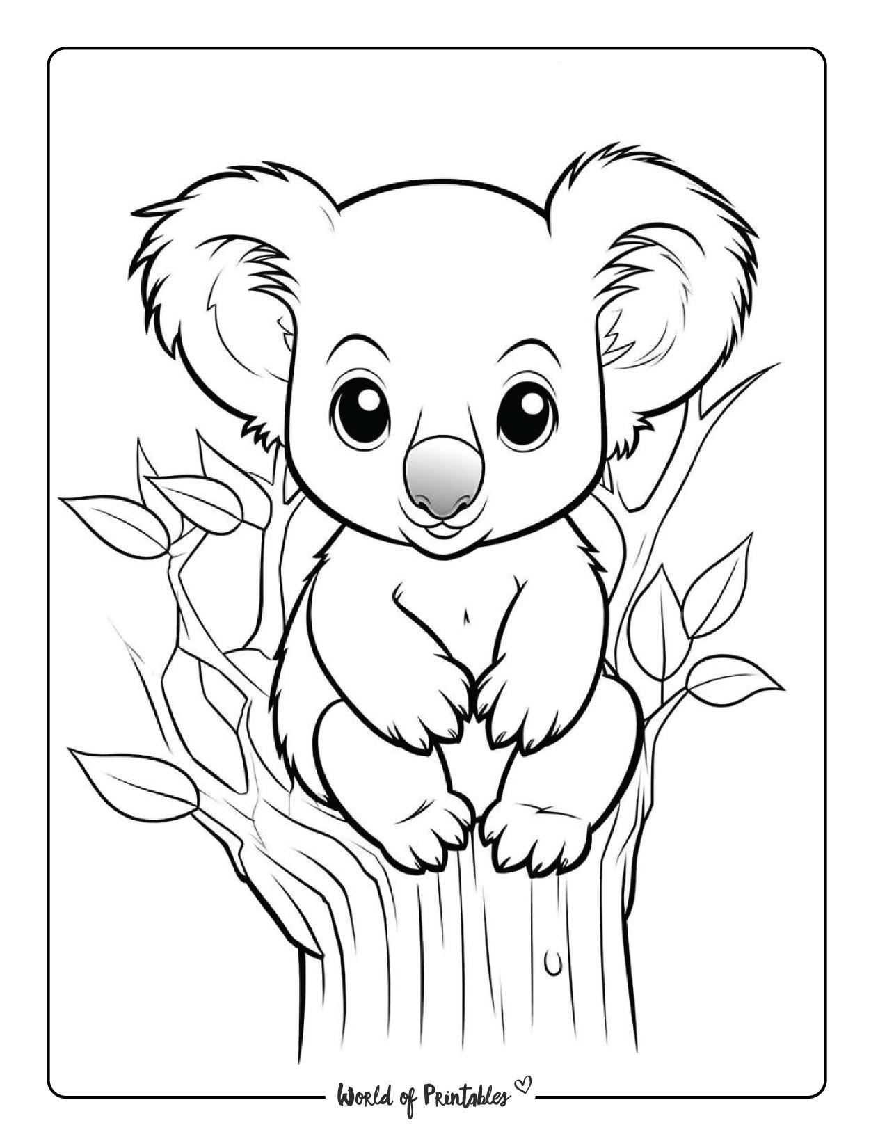 Koala coloring pages for kids adults
