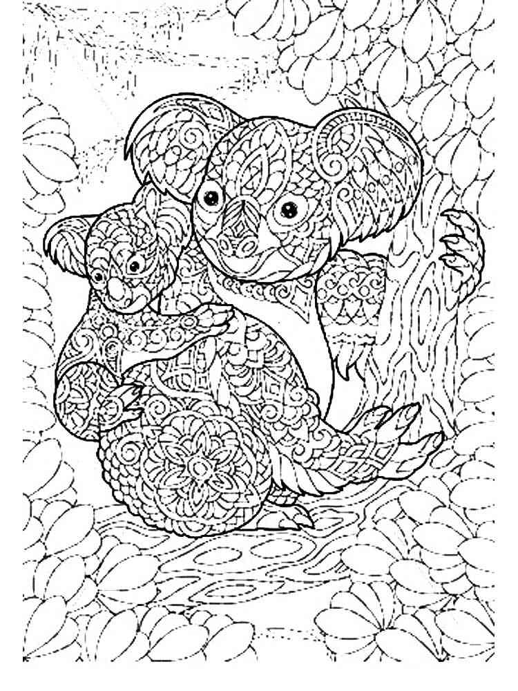 Free printable koala coloring pages for adults
