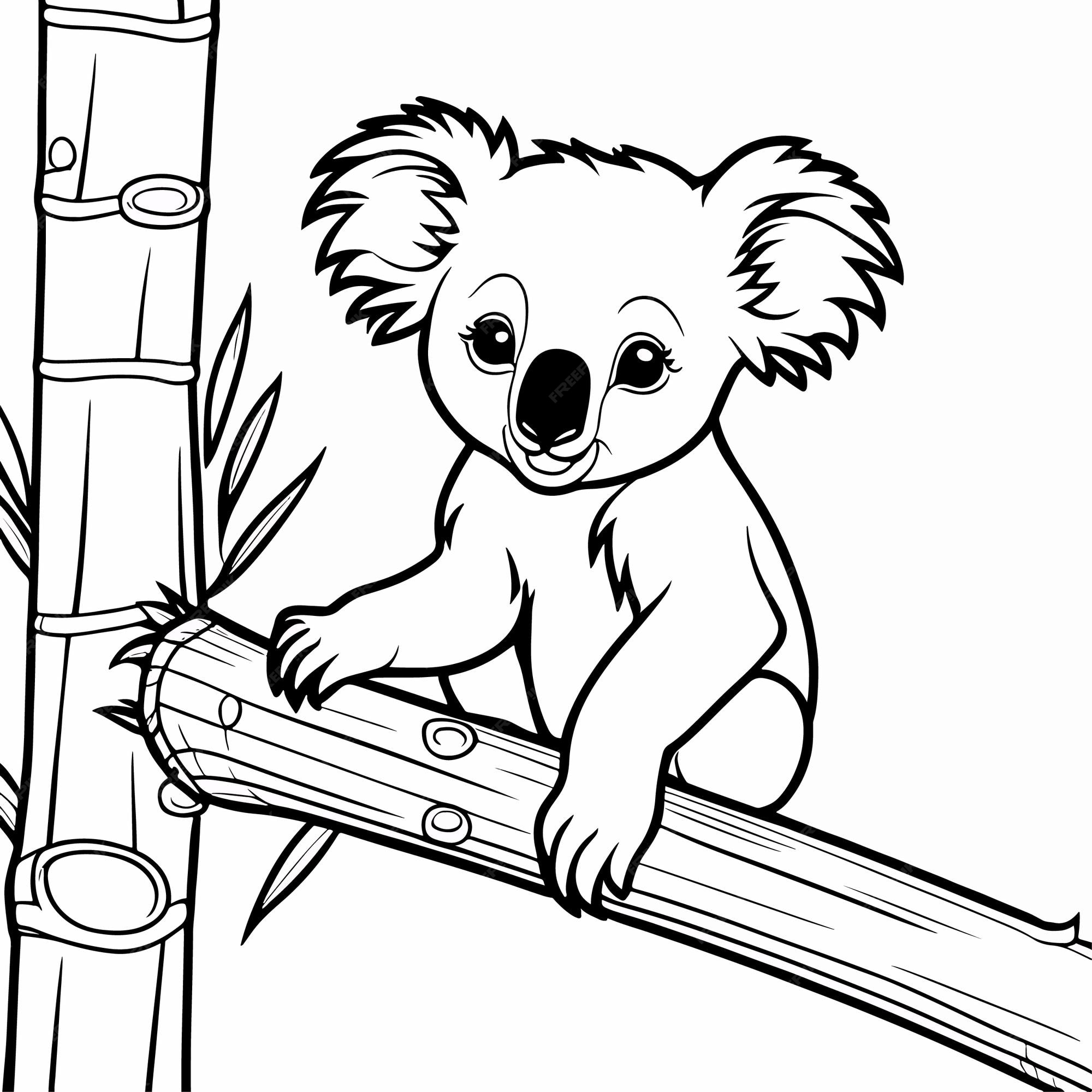 Premium vector vector koala coloring page illustration