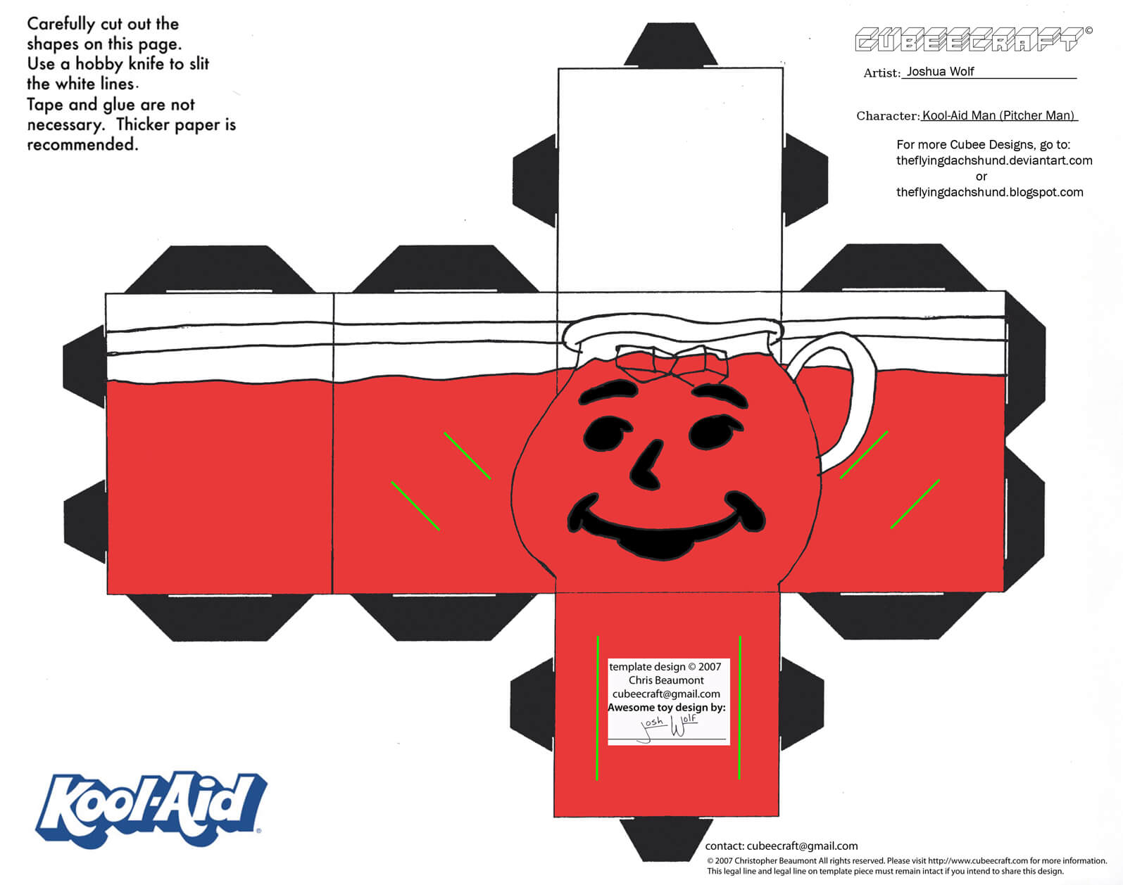 Kool aid man paper toy free printable papercraft templates