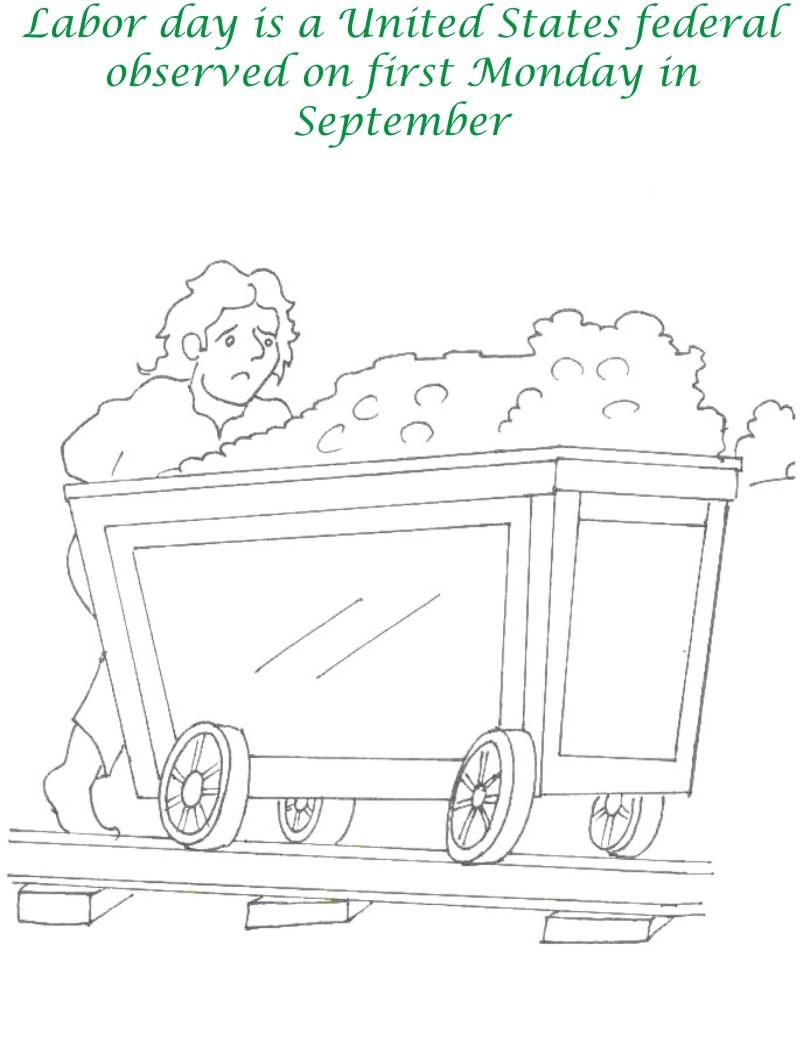 Labor day printable coloring page for kids