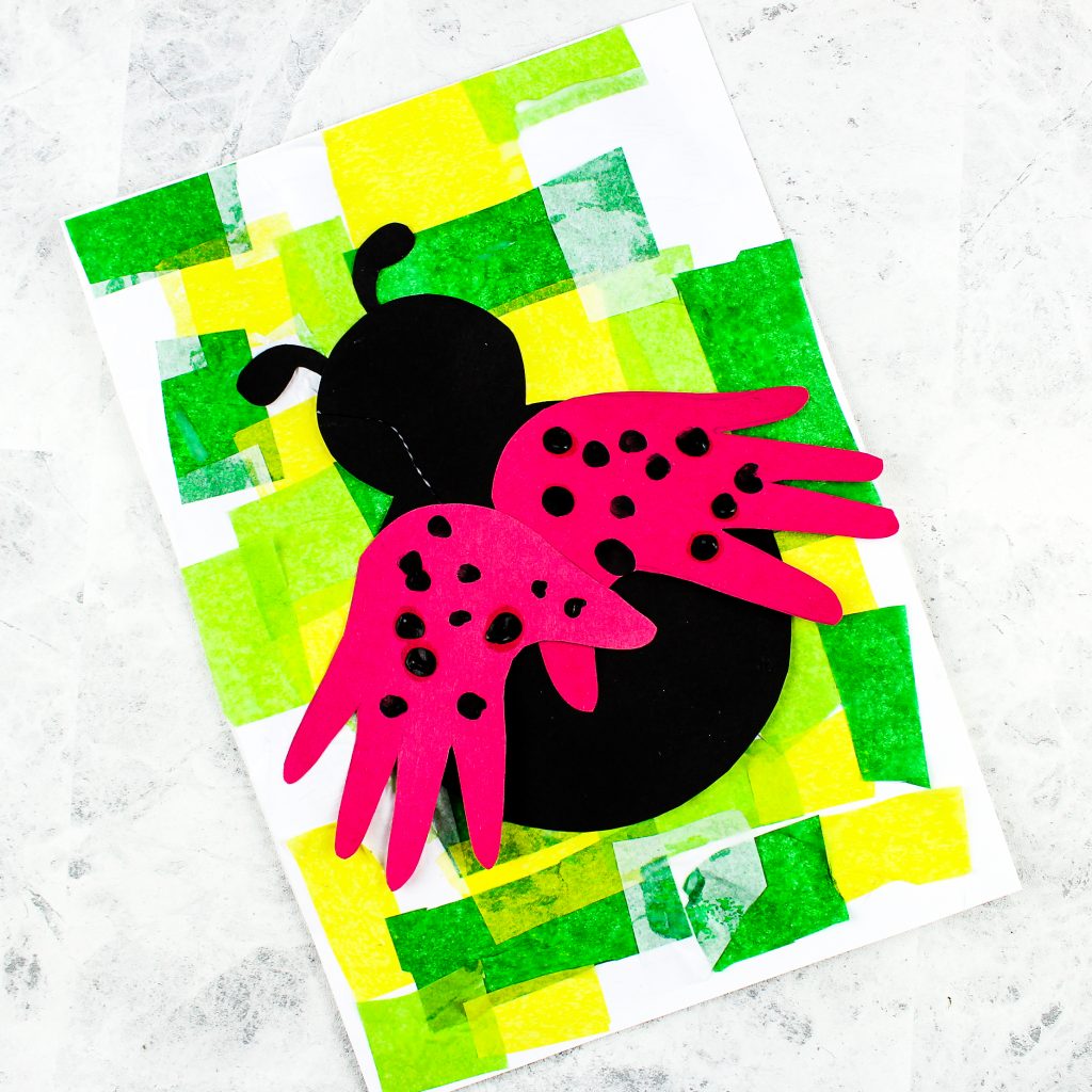 Handprint ladybug craft
