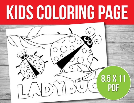 Printable kids coloring page ladybug coloring sheet summer