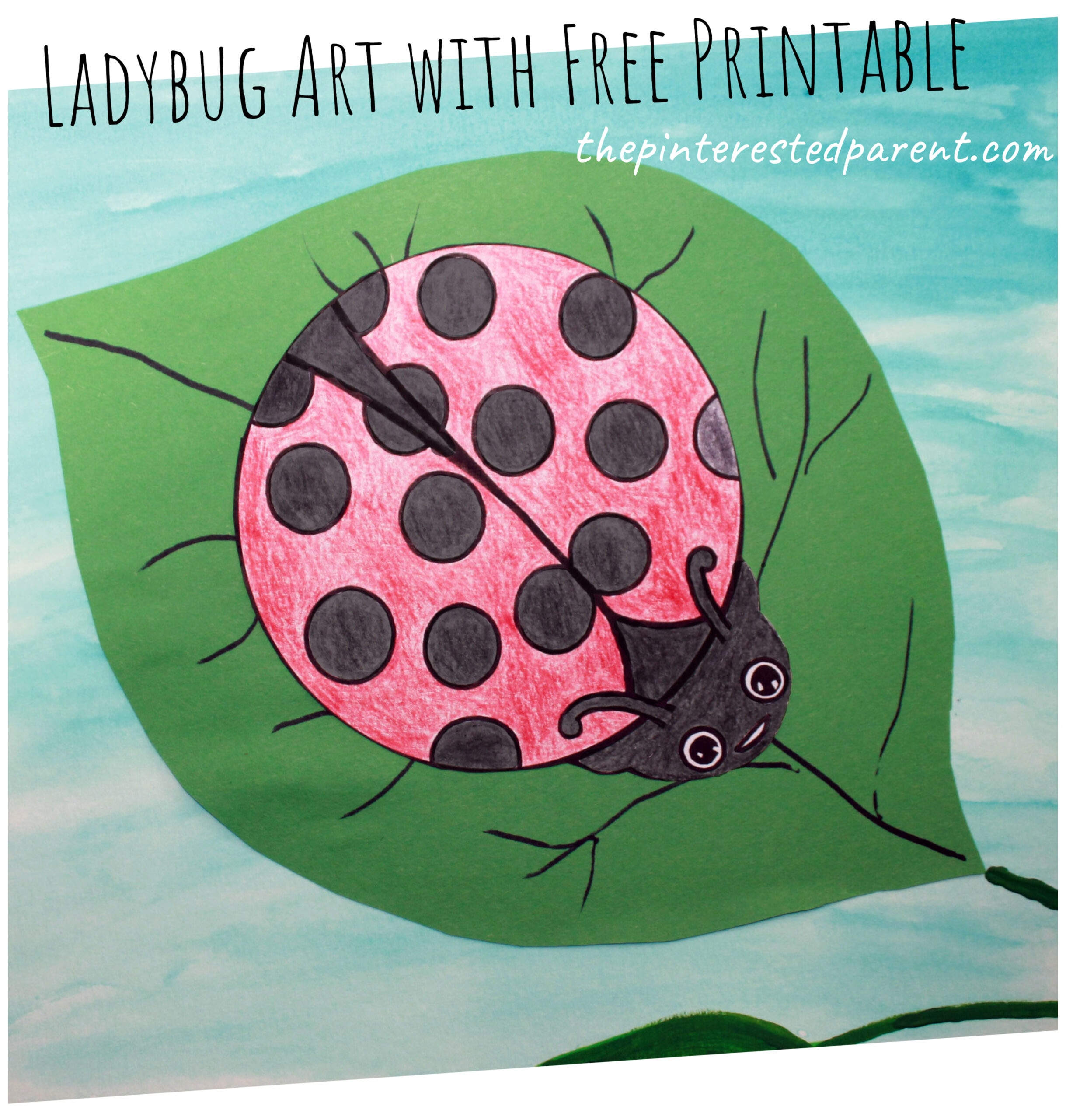 Ladybug art with free printable â the pinterested parent